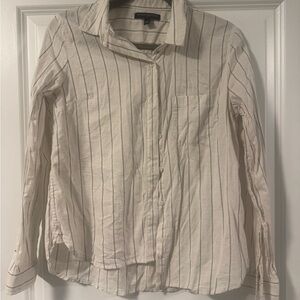 Banana Republic Cream and Black Striped Shirt